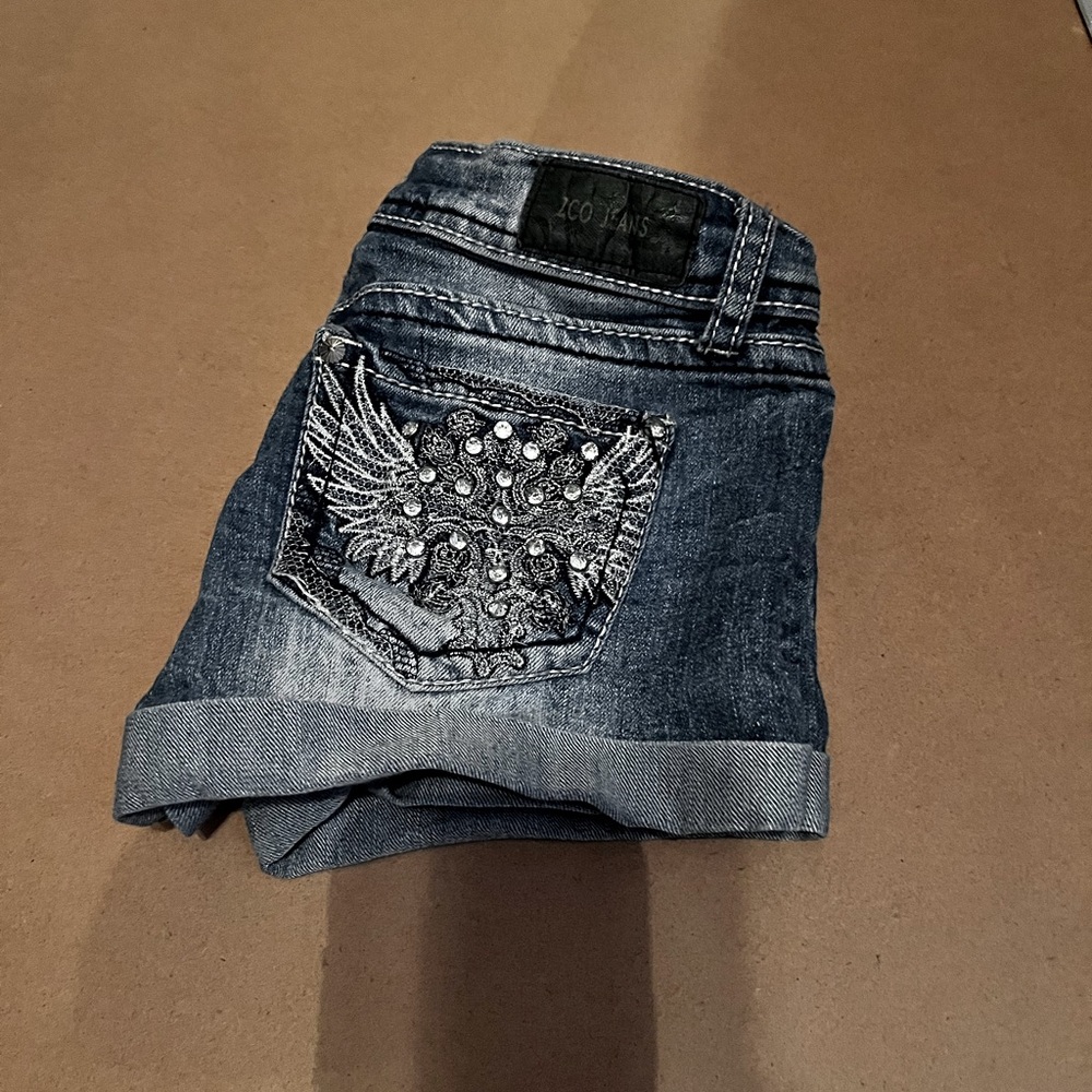 zco denim jean shorts, size 0
